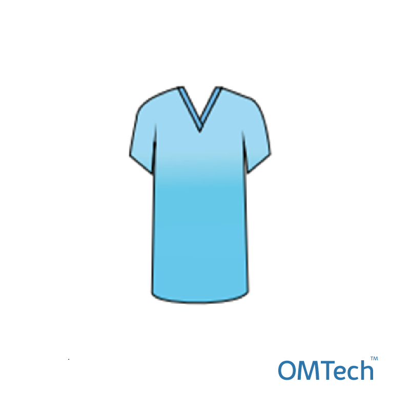 Сорочка медична OMTech™ з коротким рукавом (розмір 50-52 (L)) (СМС - 35 г/м2), стерильна